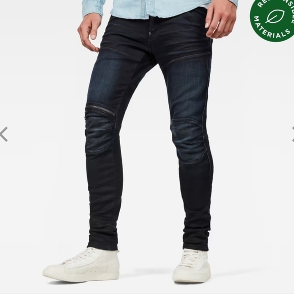 G-star RAW 3D ZIP KNEE SKINNY IN DARK AGED COLOR